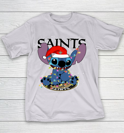 New Orleans Saints NFL Football noel stitch Christmas Youth T-Shirt 2