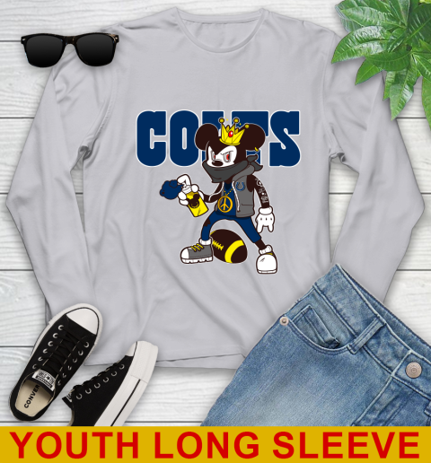 Indianapolis Colts NFL Football Mickey Peace Sign Sports Youth Long Sleeve 6
