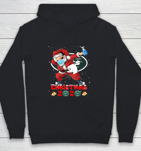 New York Jets Funny Santa Claus Dabbing Christmas 2020 NFL Youth Hoodie