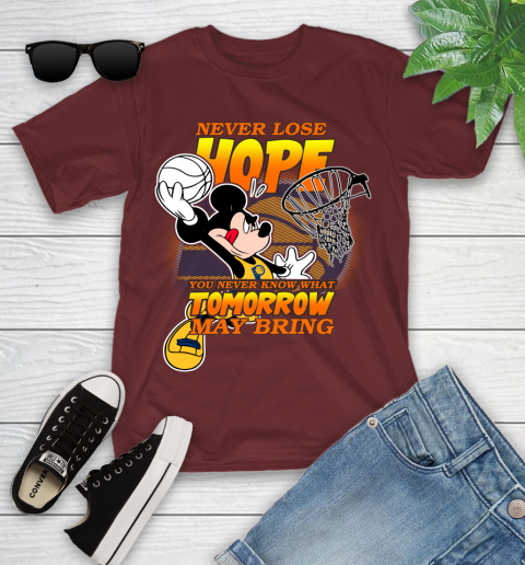 Indiana Pacers NBA Basketball Mickey Disney Never Lose Hope Youth T-Shirt 14