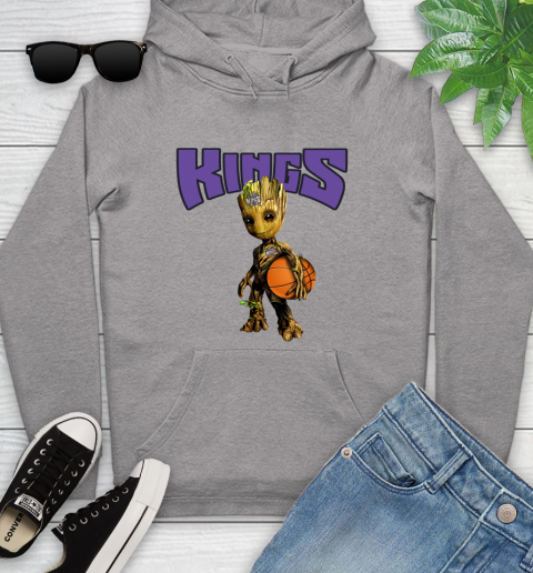 Sacramento Kings NBA Basketball Groot Marvel Guardians Of The Galaxy Youth Hoodie 6