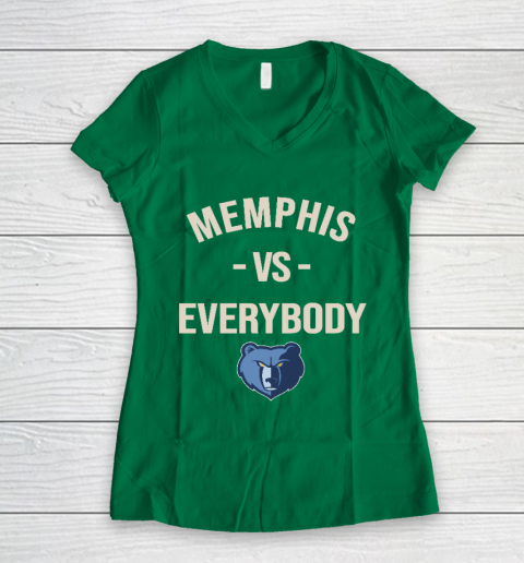 Memphis Grizzlies Vs Everybody Women's V-Neck T-Shirt 3