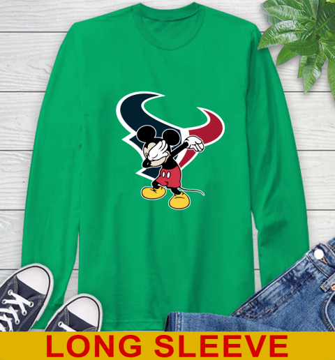 Houston Texans NFL Football Dabbing Mickey Disney Sports Long Sleeve T-Shirt 7