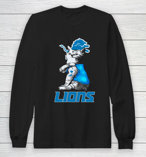 NFL Football My Cat Loves Detroit Lions Long Sleeve T-Shirt
