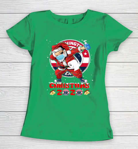 Washington Wizards Funny Santa Claus Dabbing Christmas 2020 NBA Women's T-Shirt 5