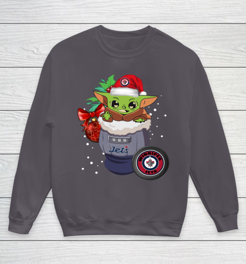 Winnipeg Jets Christmas Baby Yoda Star Wars Funny Happy NHL Youth Sweatshirt 6
