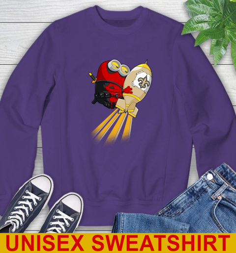 NFL Football New Orleans Saints Deadpool Minion Marvel Shirt Sweatshirt 4