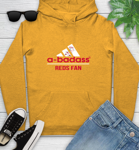 MLB A Badass Cincinnati Reds Fan Adidas Baseball Sports Youth Hoodie 2