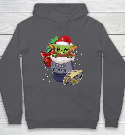 New Orleans Saints Christmas Baby Yoda Star Wars Funny Happy NFL Hoodie 7