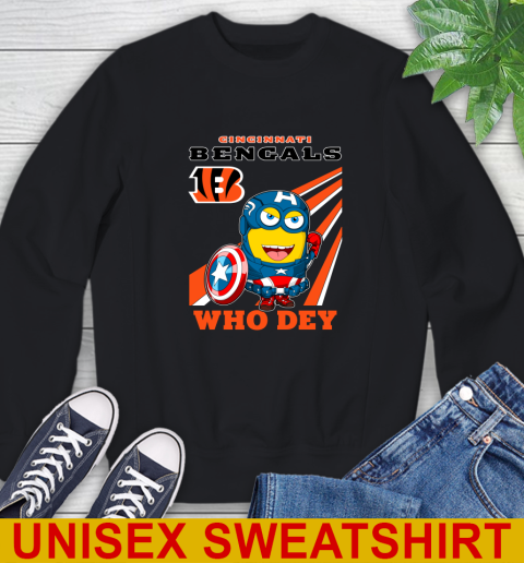 NFL Football Cincinnati Bengals Captain America Marvel Avengers Minion Shirt Sweatshirt