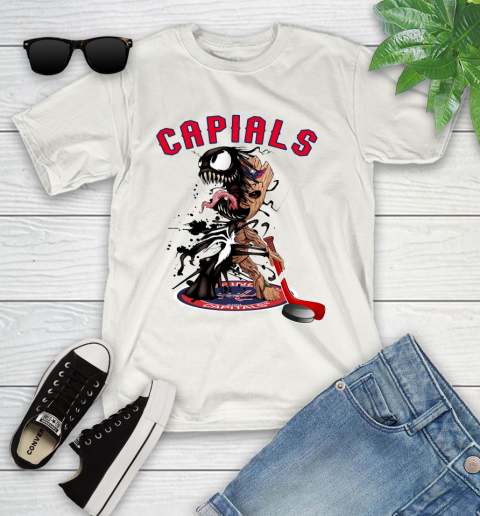 NHL Washington Capitals Hockey Venom Groot Guardians Of The Galaxy Youth T-Shirt