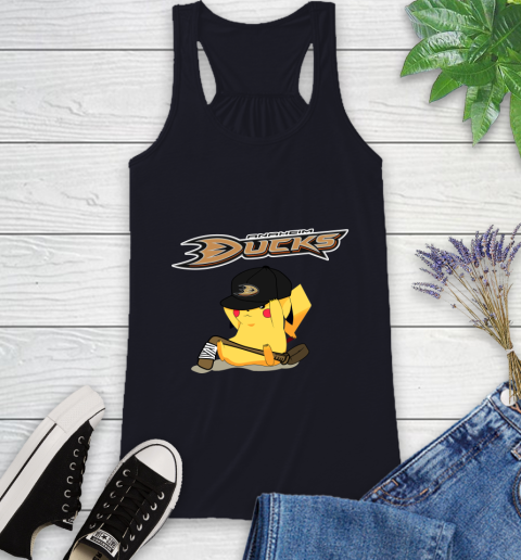 NHL Pikachu Hockey Sports Anaheim Ducks Racerback Tank 10