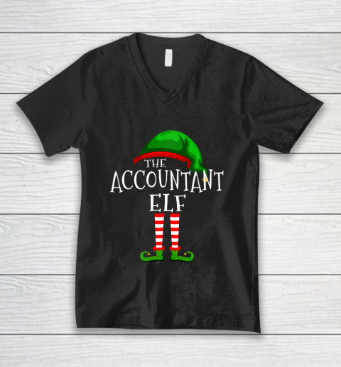 Accountant Elf Family Matching Group Christmas Gift Funny V-Neck T-Shirt