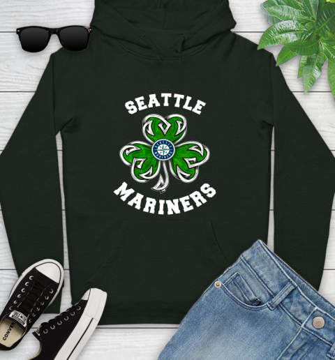 MLB Seattle Mariners Three Leaf Clover St Patrick's Day Baseball Sports Youth Hoodie 14