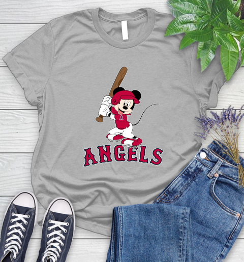 MLB Baseball Los Angeles Angels Cheerful Mickey Mouse Shirt Women's T-Shirt 5