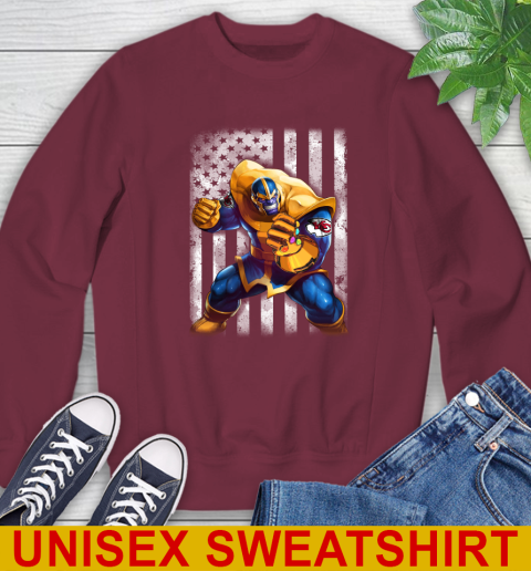 NFL Football Kansas City Chiefs Thanos Marvel American Flag Shirt Sweatshirt 6