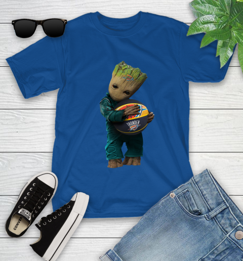 NBA Groot Guardians Of The Galaxy Basketball Sports Oklahoma City Thunder Youth T-Shirt 9