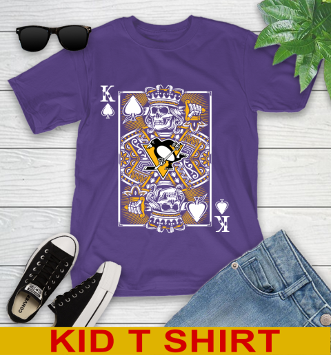 Pittsburgh Penguins NHL Hockey The King Of Spades Death Cards Shirt Youth T-Shirt 3