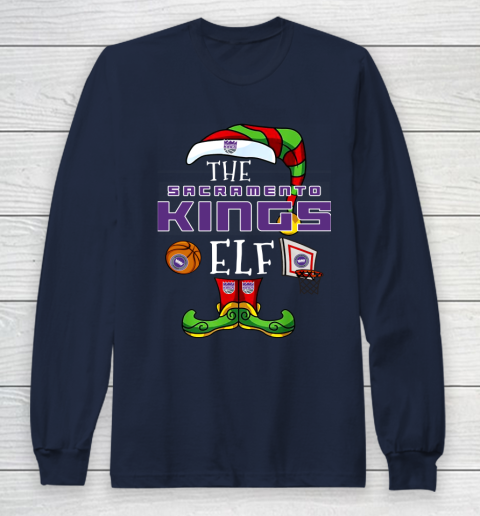 Sacramento Kings Christmas ELF Funny NBA Long Sleeve T-Shirt 2