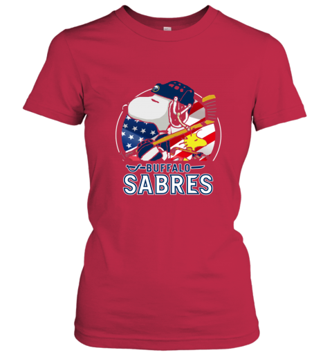 wyk6 buffalo sabres ice hockey snoopy and woodstock nhl ladies t shirt 20 front red