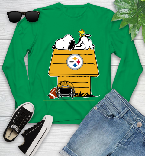 Pittsburgh Steelers NFL Football Snoopy Woodstock The Peanuts Movie Youth Long Sleeve 6
