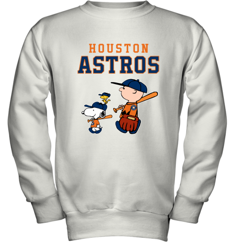 Houston Astros Let's Play Baseball Together Snoopy MLB Shirts Youth Sweatshirt
