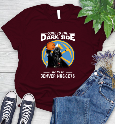 NBA Come To The Dark Side We Have Denver Nuggets Star Wars Darth Vader Basketball Women's T-Shirt 7