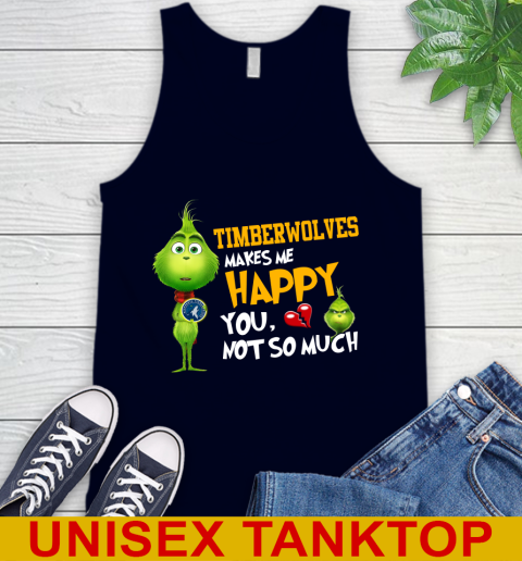 NBA Minnesota Timberwolves Makes Me Happy You Not So Much Grinch Basketball Sports Tank Top 2