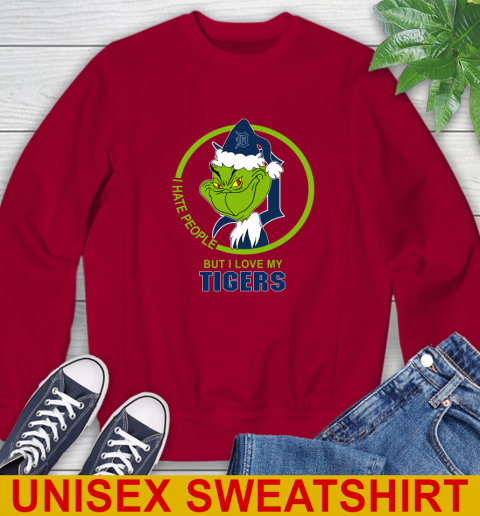 Detroit Tigers MLB Christmas Grinch I Hate People But I Love My Favorite Baseball Team Sweatshirt 7