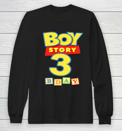 Toy Blocks Boy Story 3 Year Old Birthday Long Sleeve T-Shirt