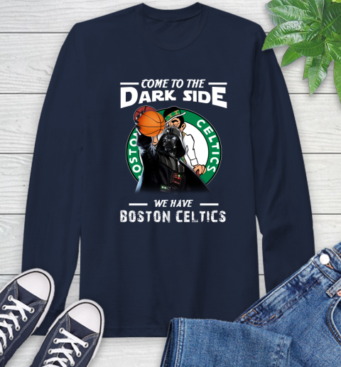 NBA Come To The Dark Side We Have Boston Celtics Star Wars Darth Vader Basketball Long Sleeve T-Shirt 3
