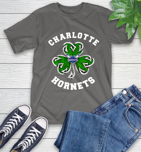 NBA Charlotte Hornets Three Leaf Clover St Patrick's Day Basketball Sports T-Shirt 10