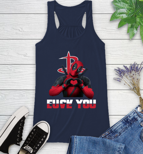 NBA Houston Rockets Deadpool Love You Fuck You Basketball Sports Racerback Tank 9
