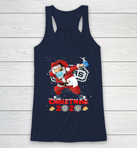 San Antonio Spurs Funny Santa Claus Dabbing Christmas 2020 NBA Racerback Tank 8