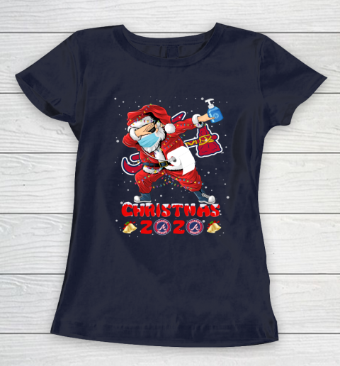 Atlanta Braves Funny Santa Claus Dabbing Christmas 2020 MLB Women's T-Shirt 2