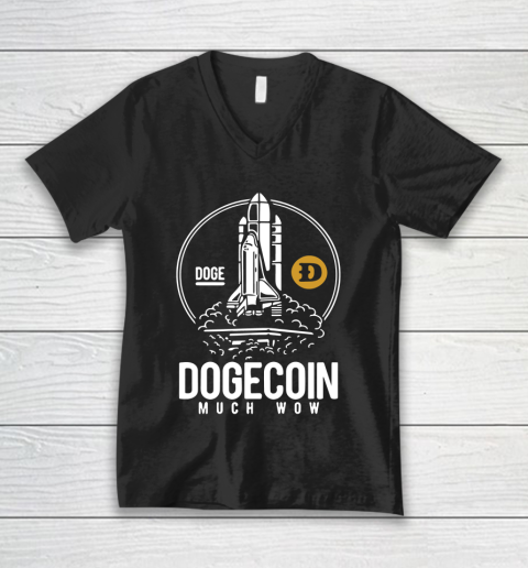 Dogecoin Rocket To The Moon V-Neck T-Shirt