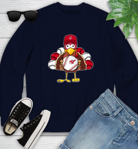 Cleveland Indians Turkey thanksgiving Youth Sweatshirt 3