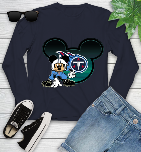 NFL Tennessee Titans Mickey Mouse Disney Football T Shirt Youth Long Sleeve 3