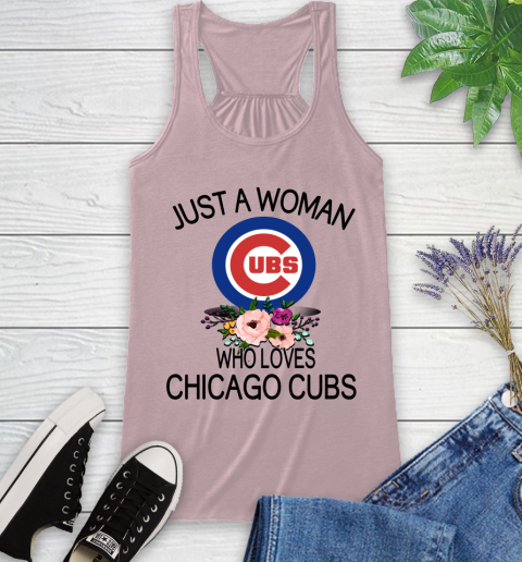 MLB Just A Woman Who Loves Chicago Cubs Baseball Sports Racerback Tank 5