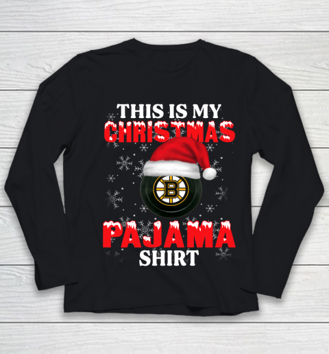 Boston Bruins This Is My Christmas Pajama Shirt NHL Youth Long Sleeve