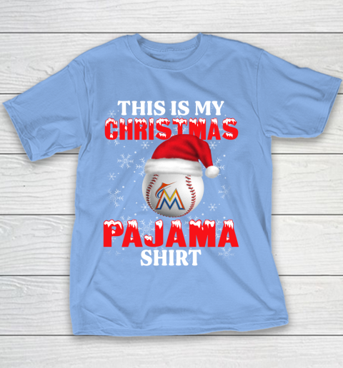 Miami Marlins This Is My Christmas Pajama Shirt MLB Youth T-Shirt 8