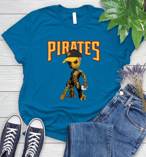 MLB Pittsburgh Pirates Groot Guardians Of The Galaxy Baseball Women's T-Shirt 7