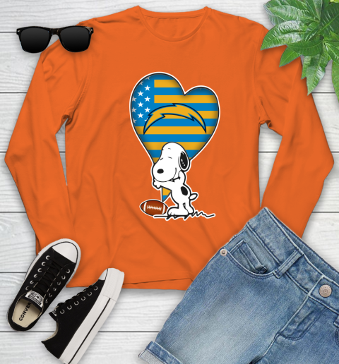 San Diego Chargers NFL Football The Peanuts Movie Adorable Snoopy Youth Long Sleeve 4