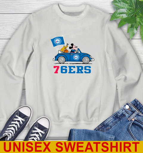 NBA Basketball Philadelphia 76ers Pluto Mickey Driving Disney Shirt Sweatshirt 5