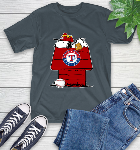 MLB Texas Rangers Snoopy Woodstock The Peanuts Movie Baseball T Shirt T-Shirt 9