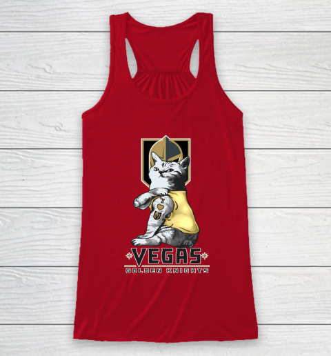 NHL My Cat Loves Vegas Golden Knights Hockey Racerback Tank 4
