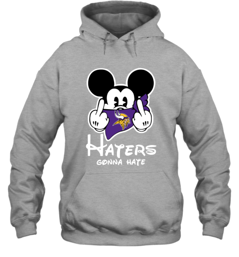 NFL Minnesota Vikings Haters Gonna Hate Mickey Mouse Disney Football T Shirt sRWLRZZBALL hoodie 23 95 151514 front sport grey