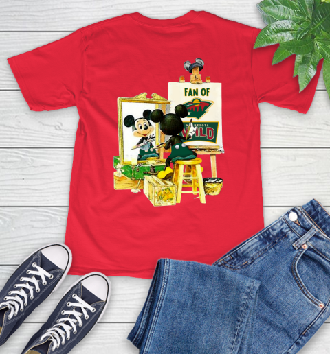 NHL Hockey Minnesota Wild Mickey Drawing Shirt 12
