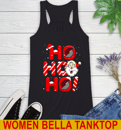 Portland Trail Blazers NBA Basketball Ho Ho Ho Santa Claus Merry Christmas Shirt Racerback Tank