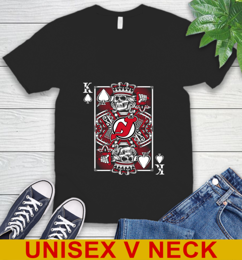 New Jersey Devils NHL Hockey The King Of Spades Death Cards Shirt V-Neck T-Shirt